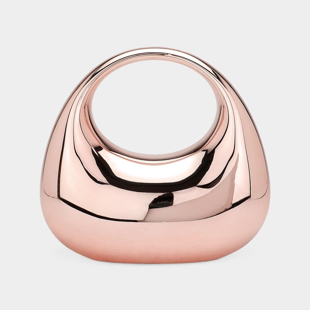 Metallic Acrylic Crescent Evening Clutch Bag